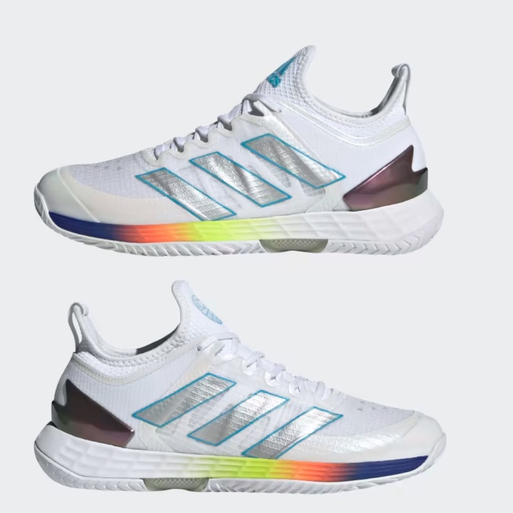 adidas White and Silver Athletic Shoes
